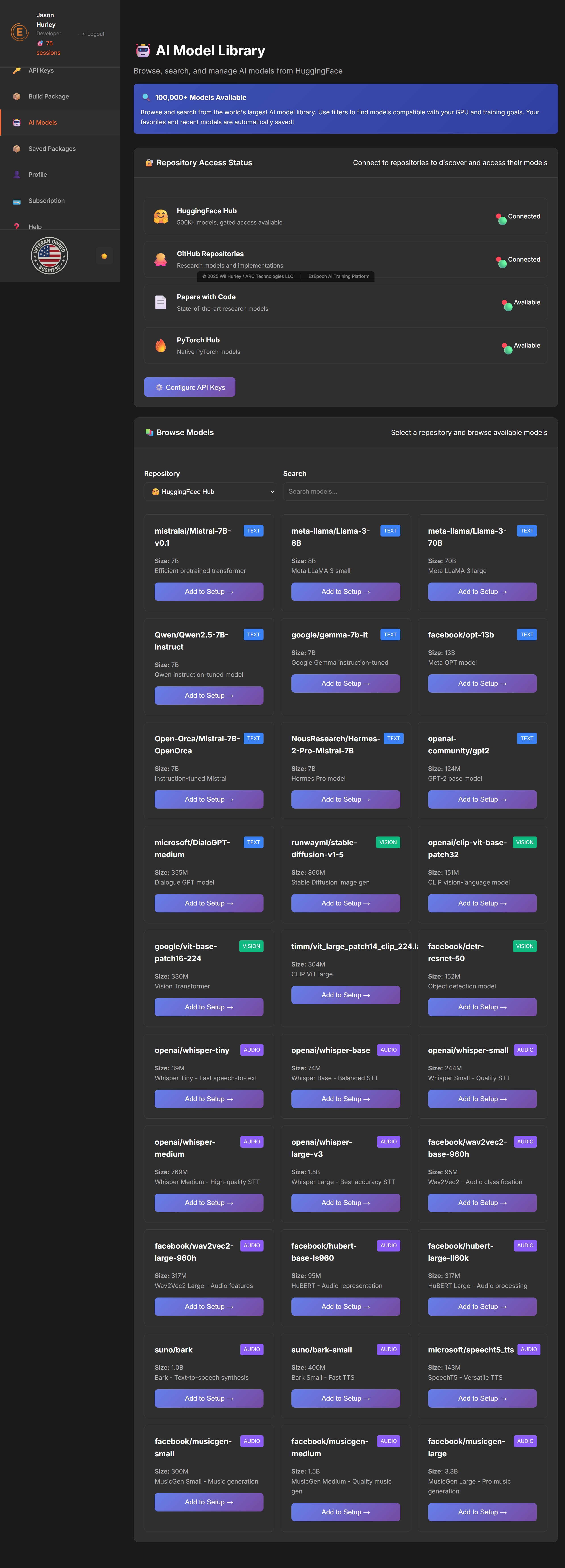 AI Models Screenshot